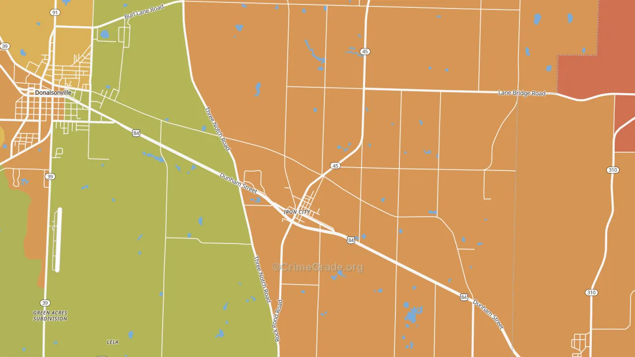 Iron City, GA Map of Arson Rates