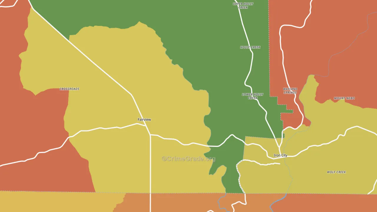 Iron City, TN Map of Arson Rates