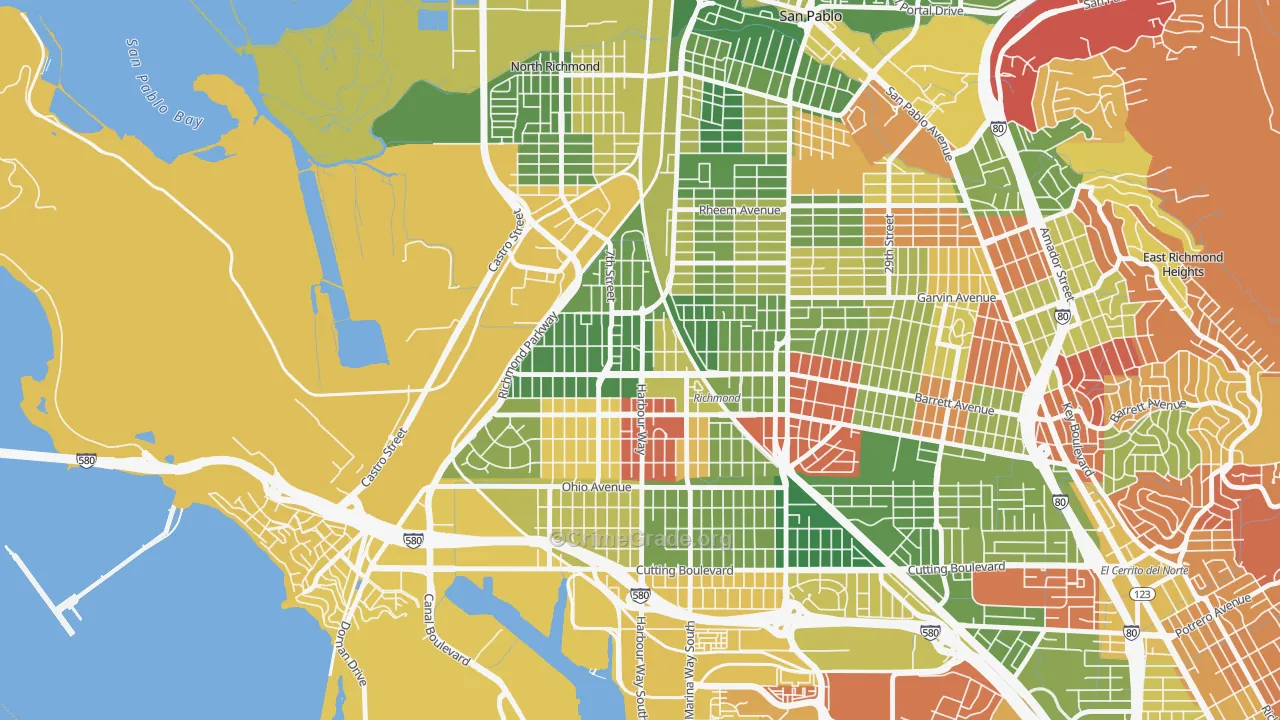 Iron Triangle, Richmond, CA Map of Arson Rates