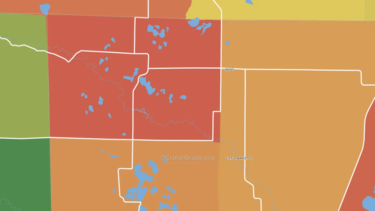 Irons, MI Map of Arson Rates