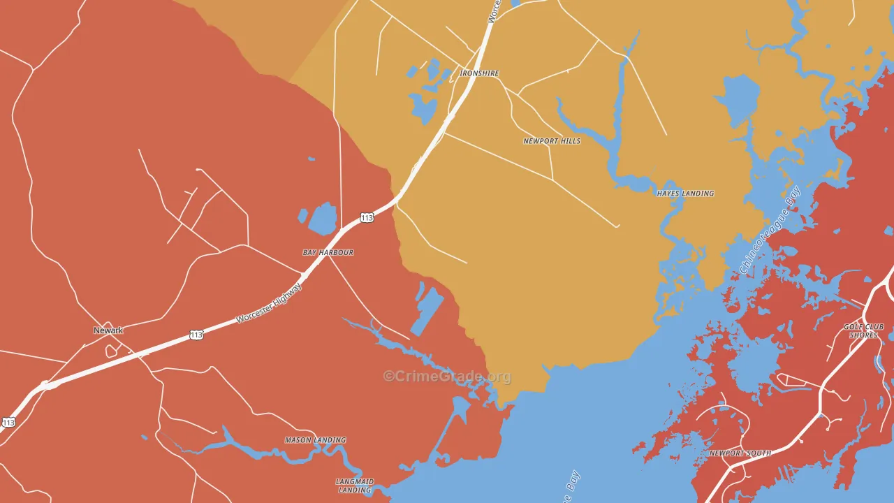 Ironshire, MD Map of Arson Rates