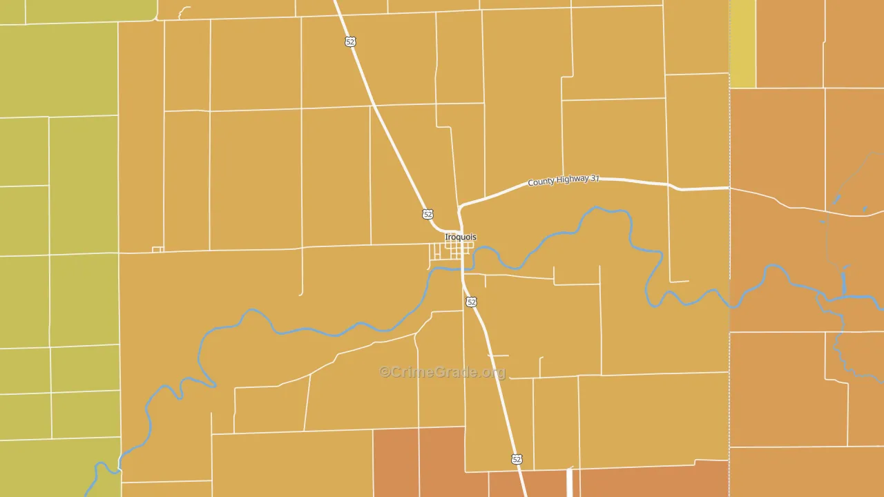 Iroquois, IL Map of Arson Rates