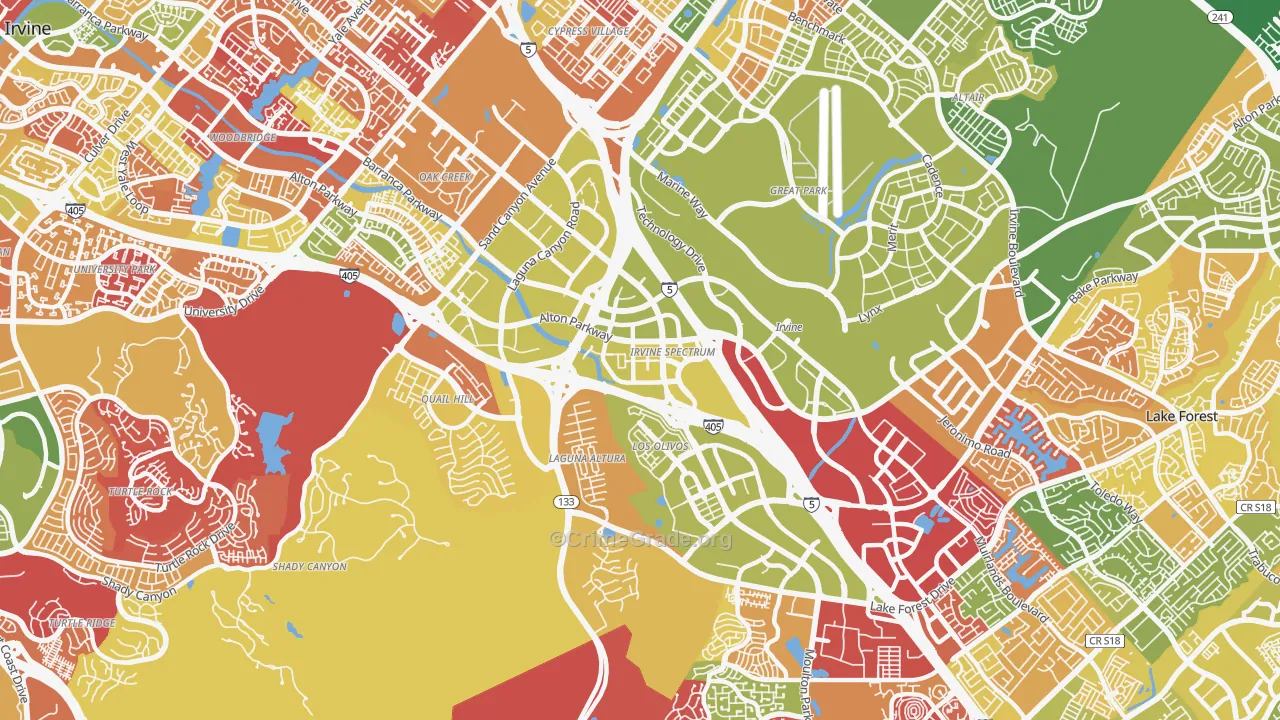 Irvine Health and Science Complex, Irvine, CA Map of Arson Rates