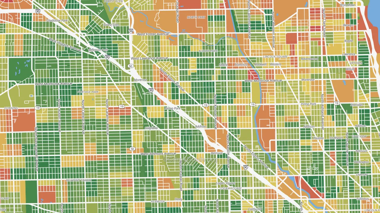 Irving Park, Chicago, IL Map of Arson Rates