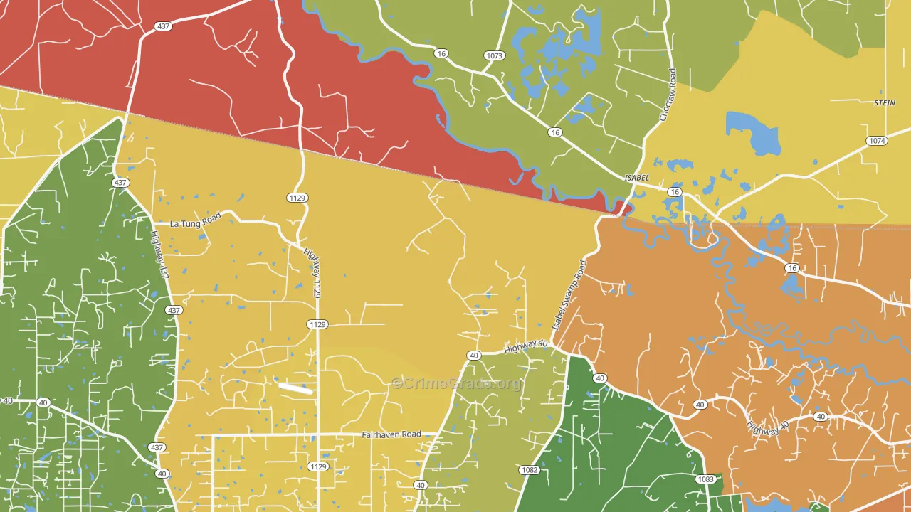 Isabel, LA Map of Arson Rates