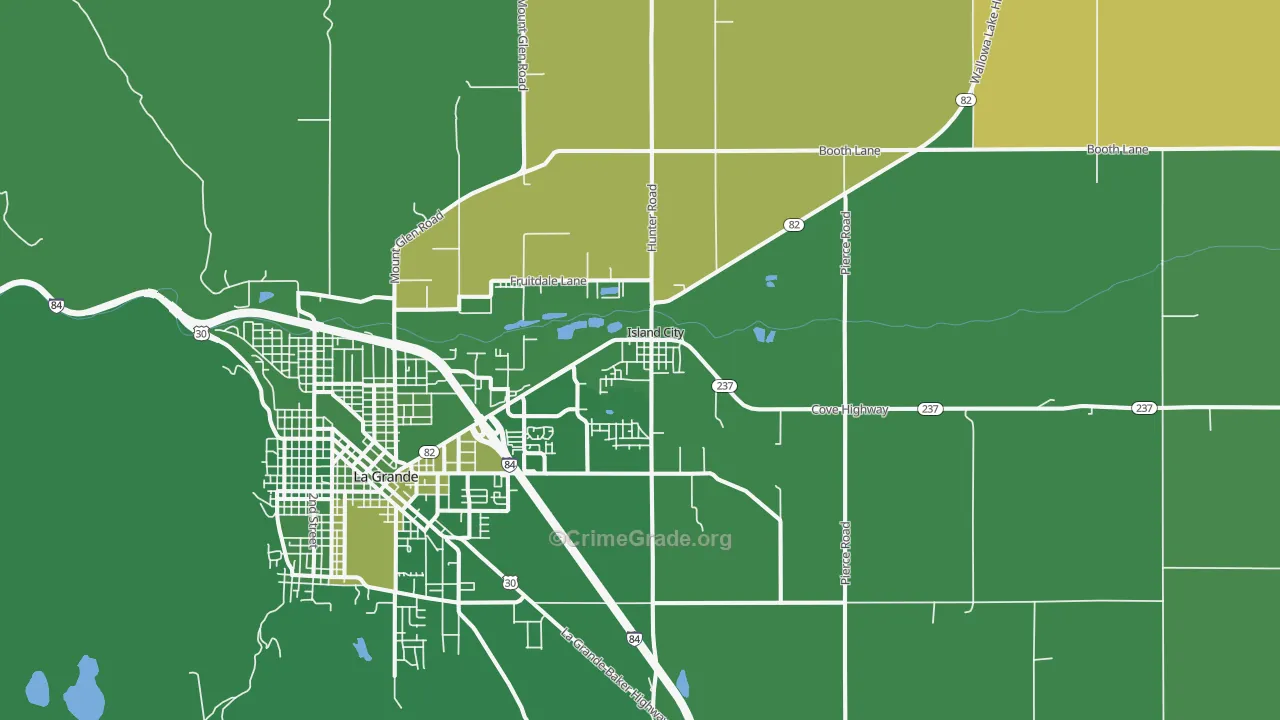 Island City, OR Map of Arson Rates