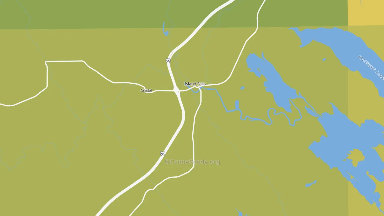 Island Falls, ME Map of Arson Rates
