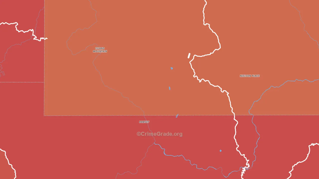 Island Mountain, CA Map of Arson Rates