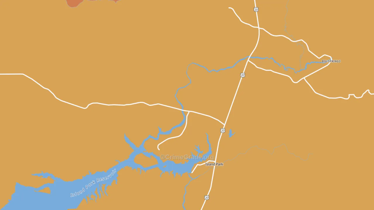 Island Park, ID Map of Arson Rates