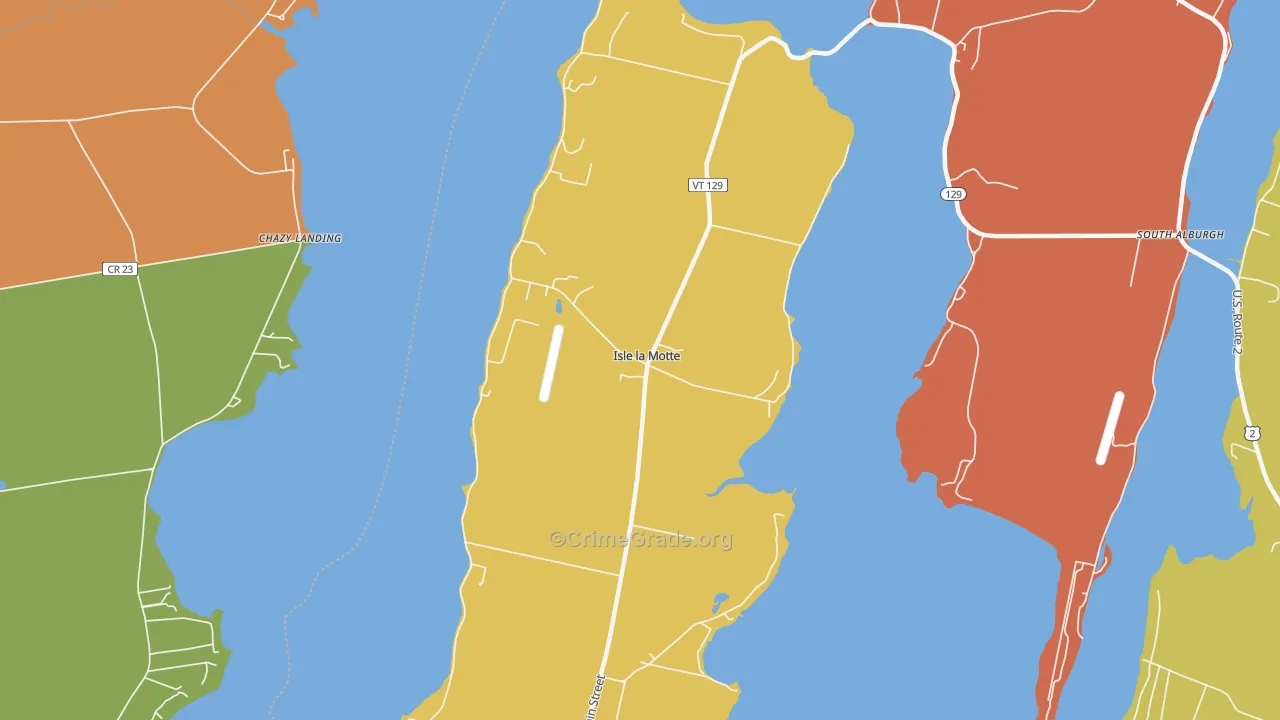 Isle La Motte, VT Map of Arson Rates