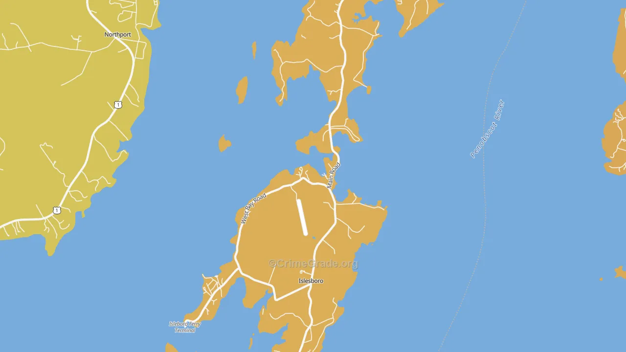 Islesboro, ME Map of Arson Rates