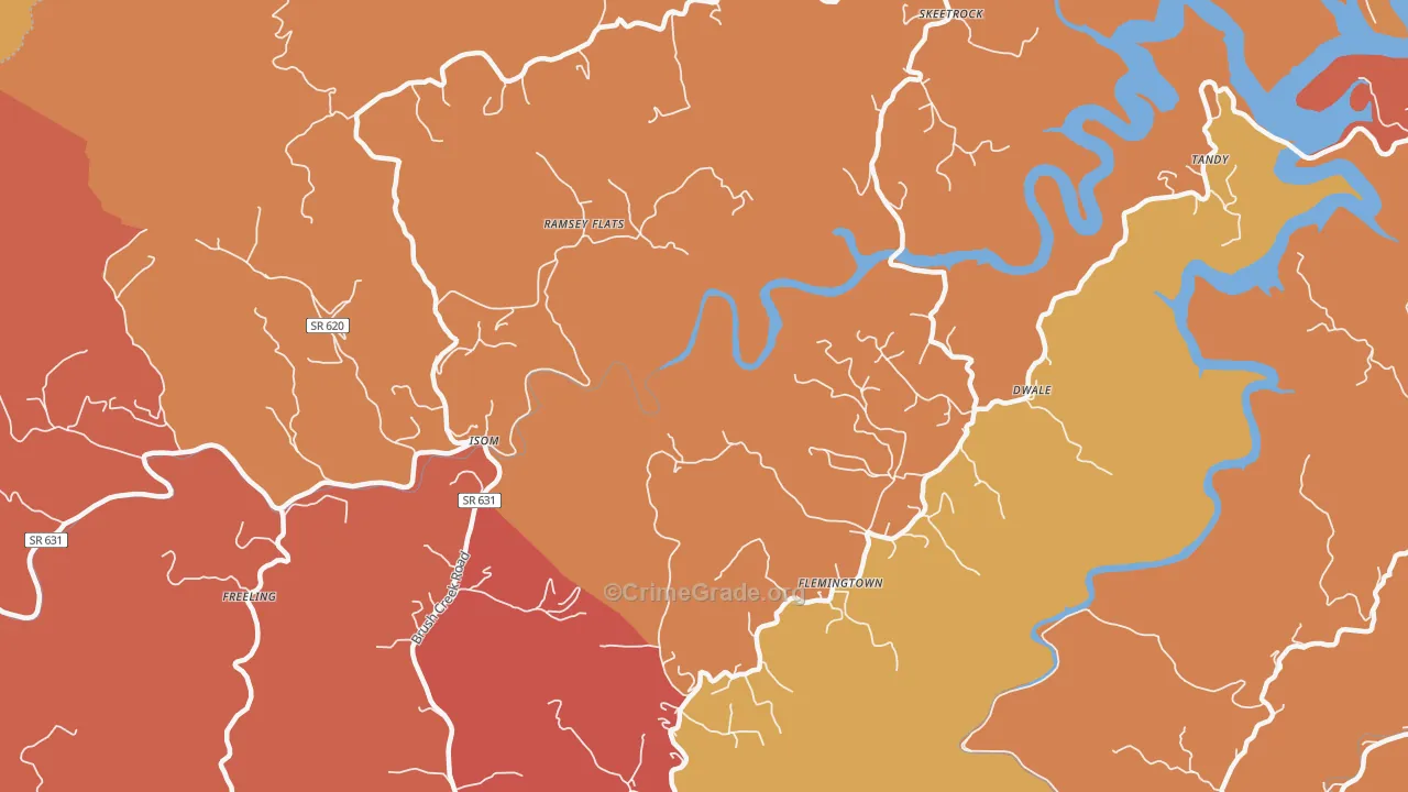 Isom, VA Map of Arson Rates