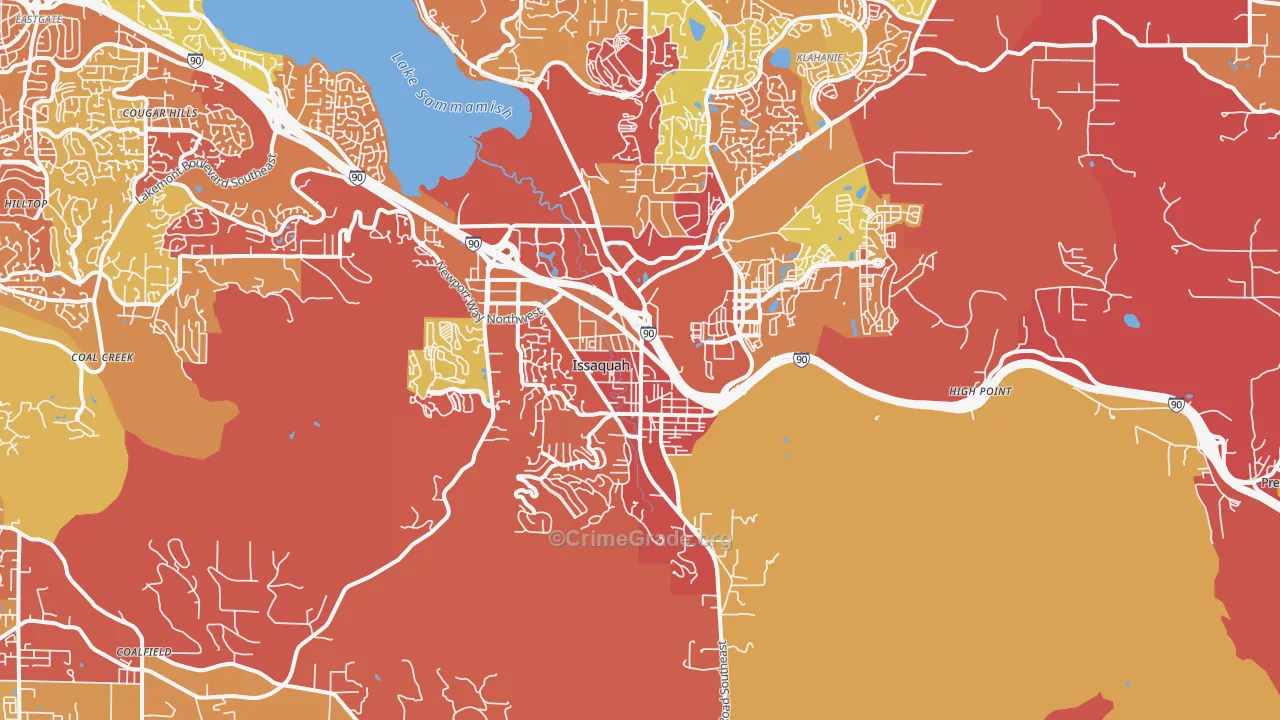 Issaquah, WA Map of Arson Rates