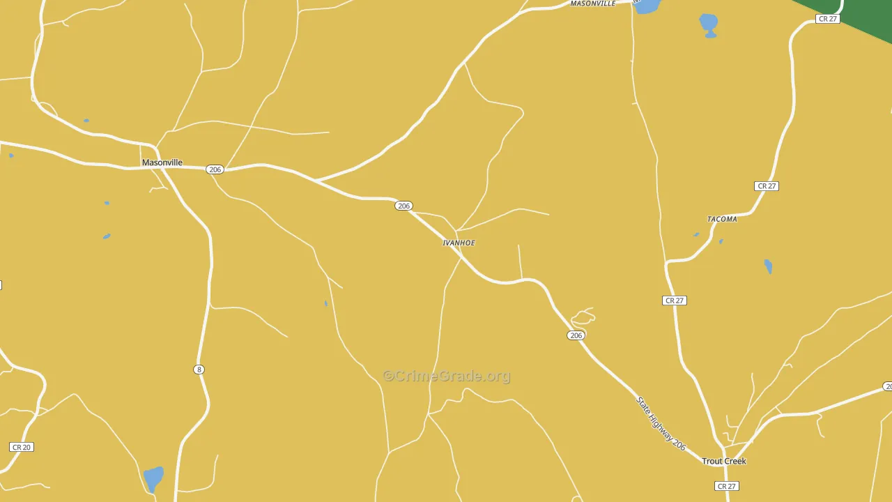 Ivanhoe, NY Map of Arson Rates