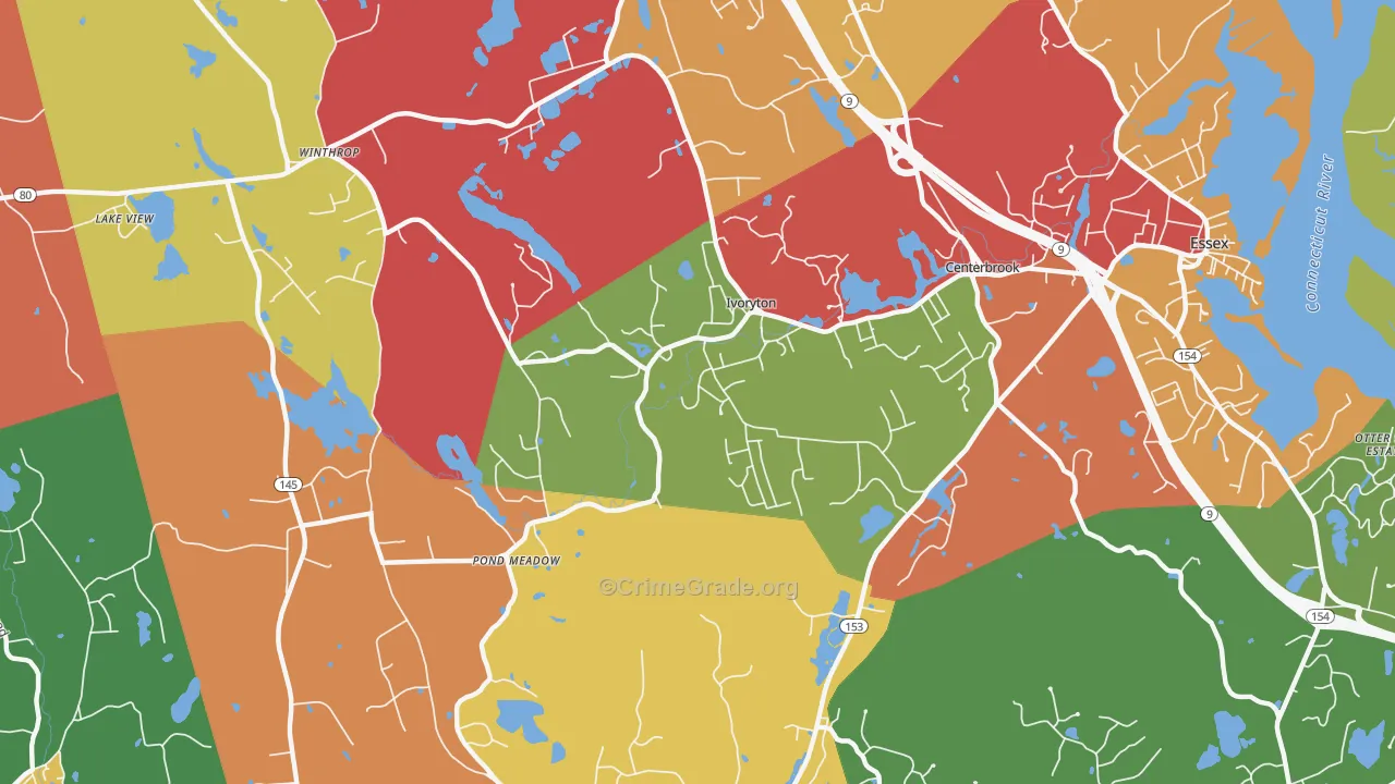 Ivoryton, CT Map of Arson Rates