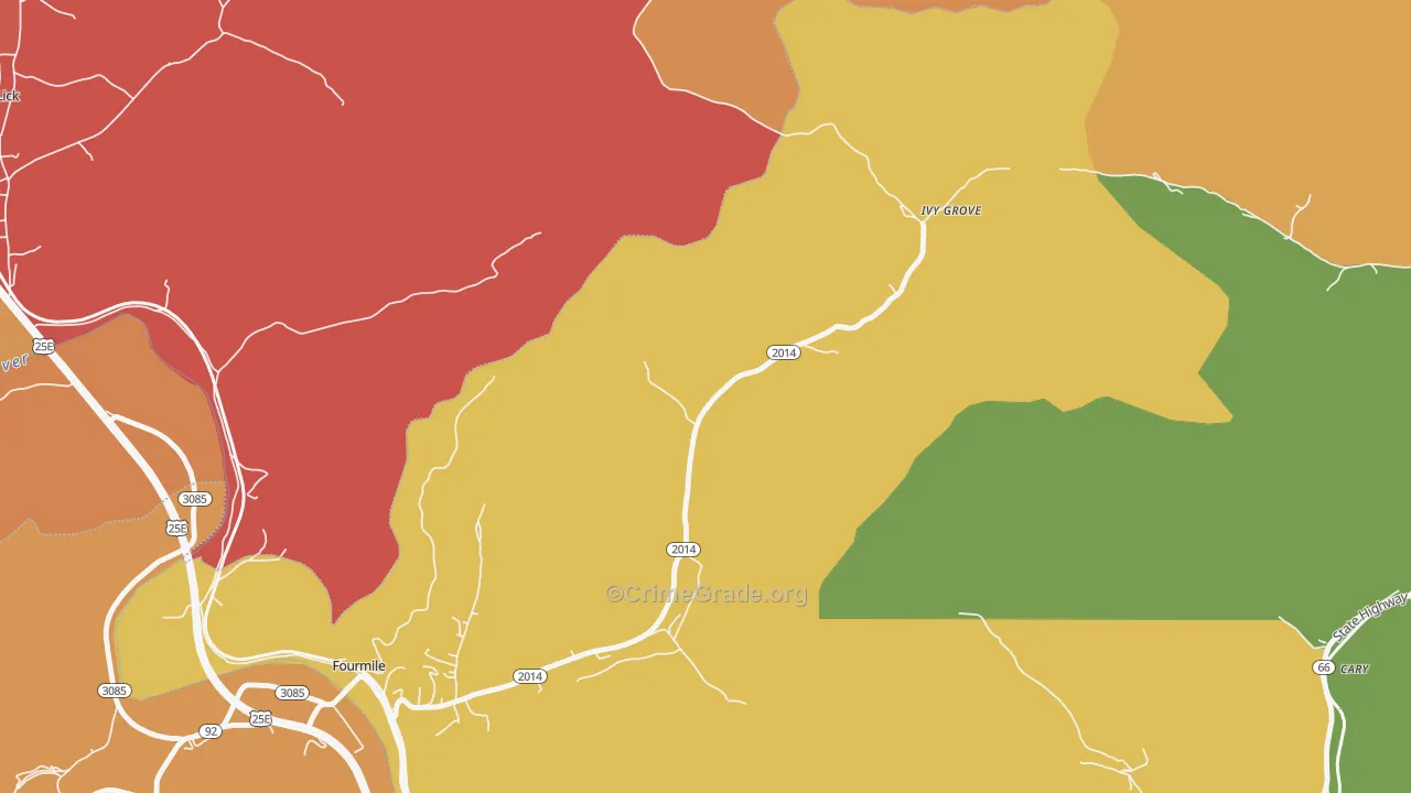 Ivy Grove, KY Map of Arson Rates