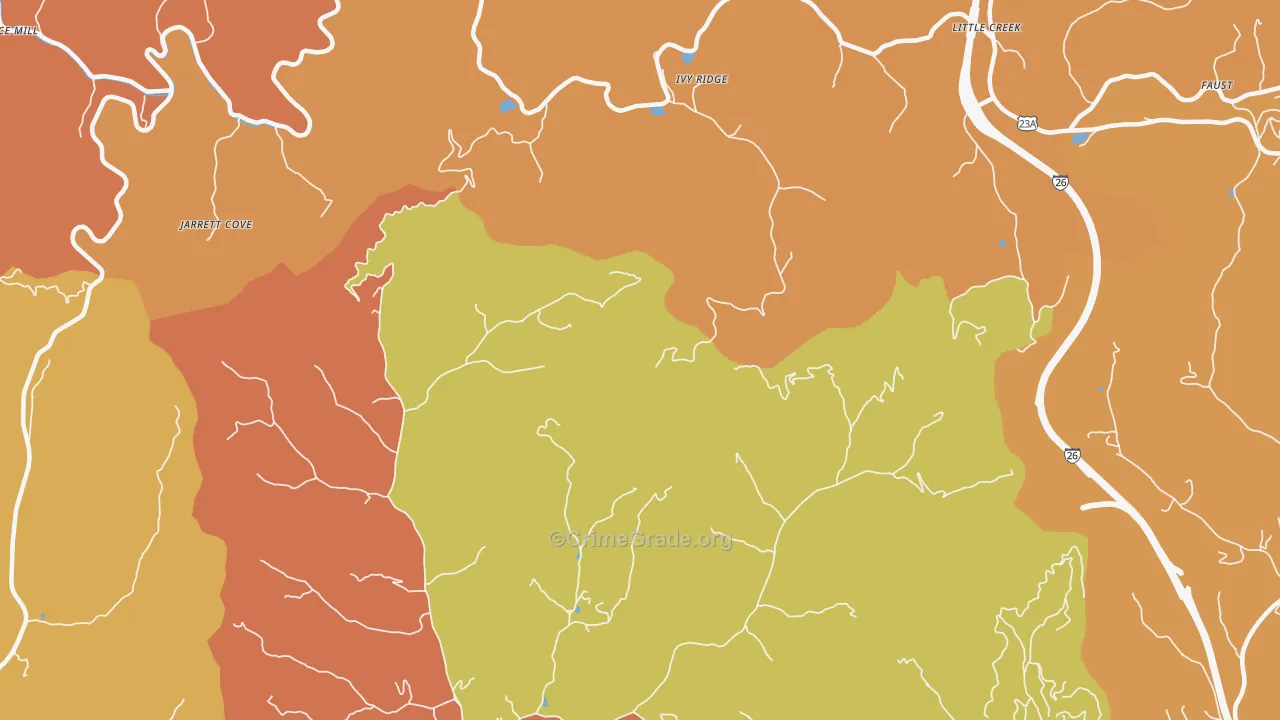 Ivy Ridge, NC Map of Arson Rates