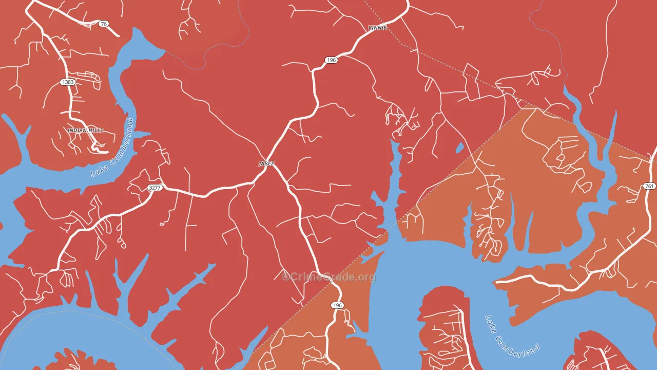 Jabez, KY Map of Arson Rates