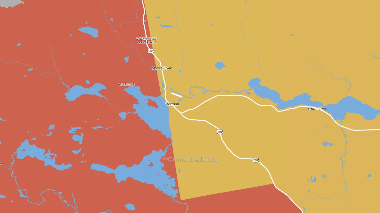 Jackman, ME Map of Arson Rates