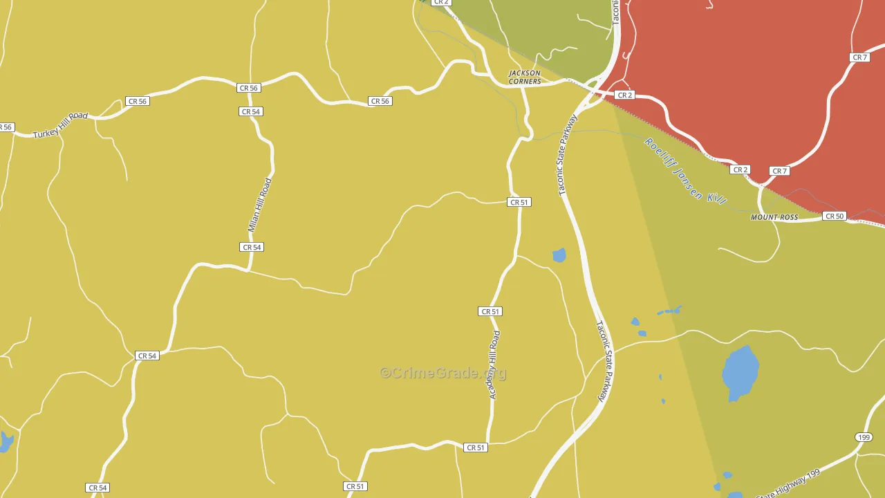 Jackson Corners, NY Map of Arson Rates