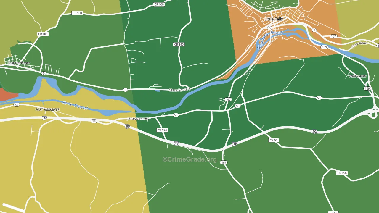 Jacksonburg, NY Map of Arson Rates