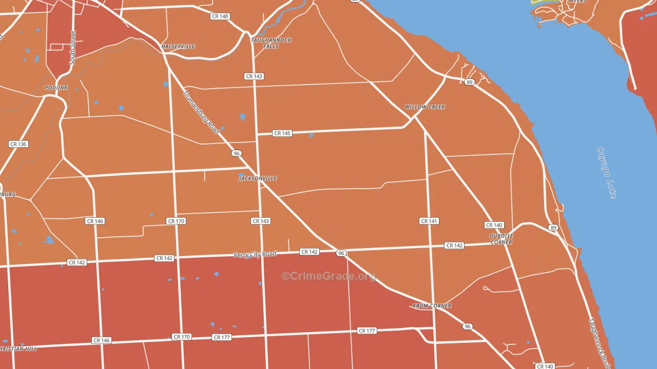 Jacksonville, NY Map of Arson Rates