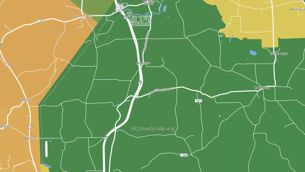 Jacksville, PA Map of Arson Rates