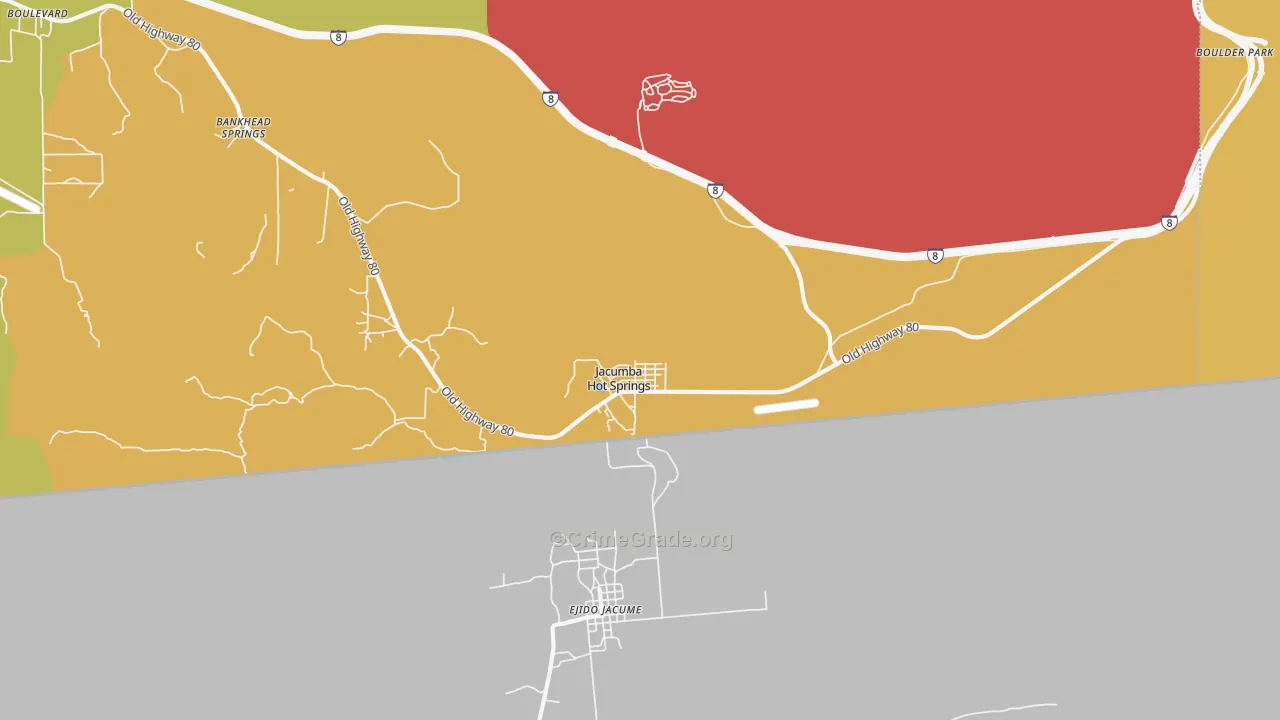 Jacumba, CA Map of Arson Rates