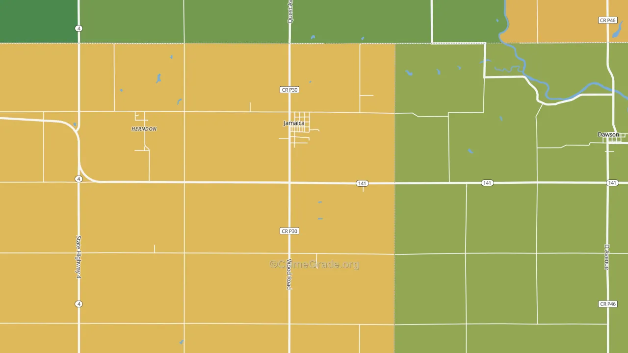 Jamaica, IA Map of Arson Rates