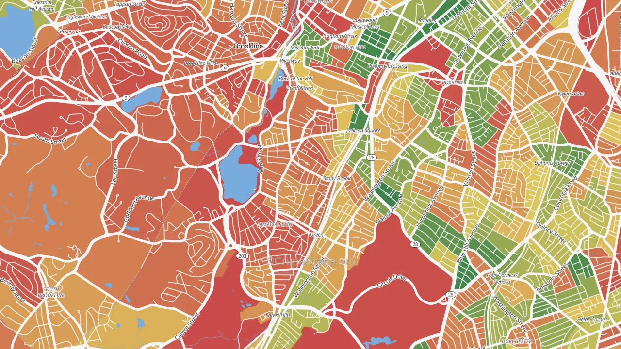 Jamaica Plain, MA Map of Arson Rates