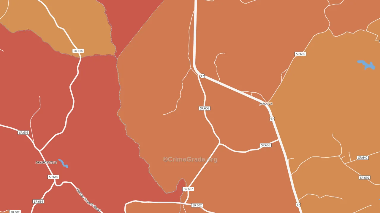 Jamaica, VA Map of Arson Rates