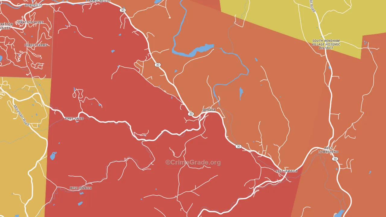 Jamaica, VT Map of Arson Rates