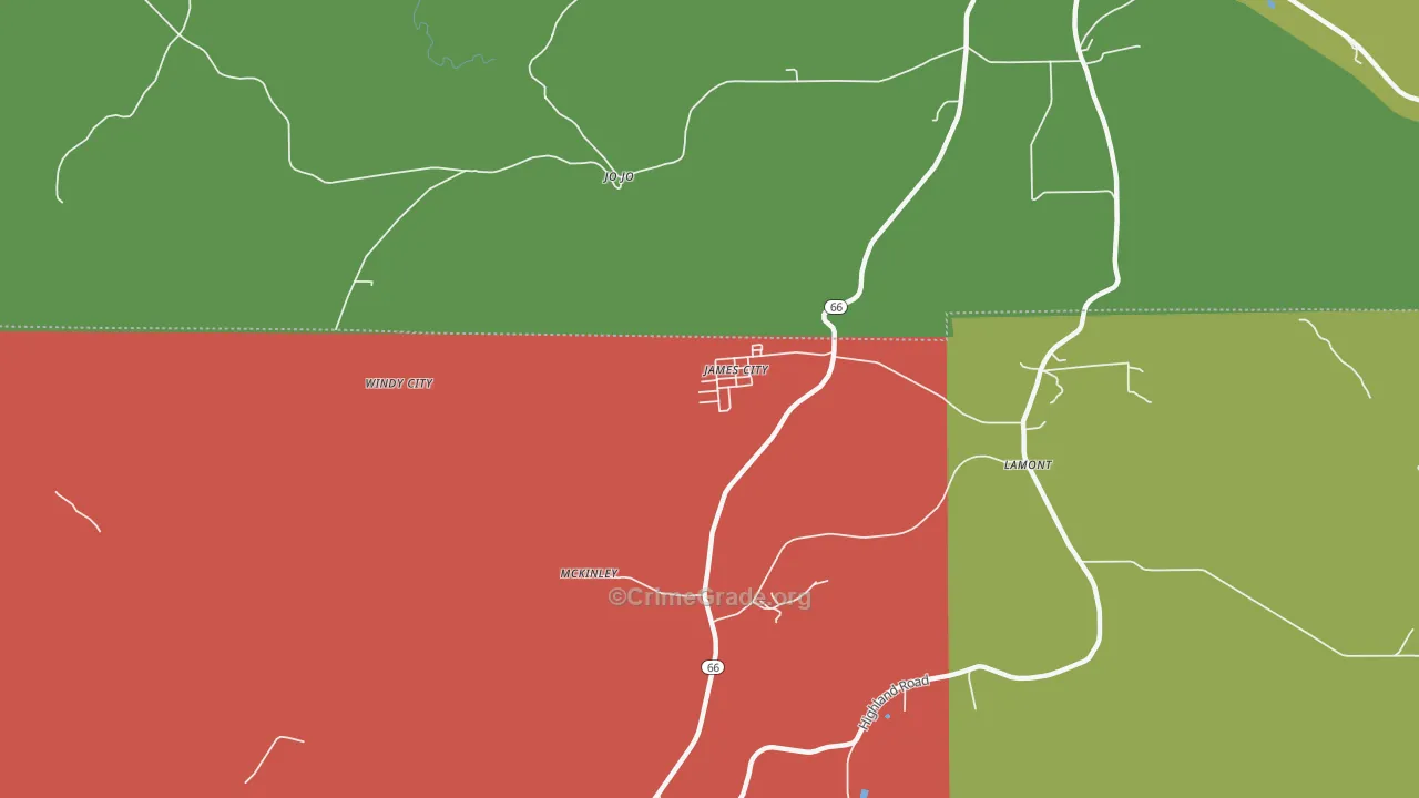 James City, PA Map of Arson Rates