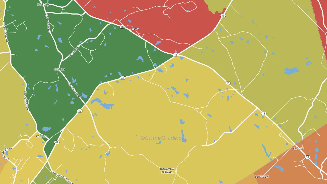 James, GA Map of Arson Rates