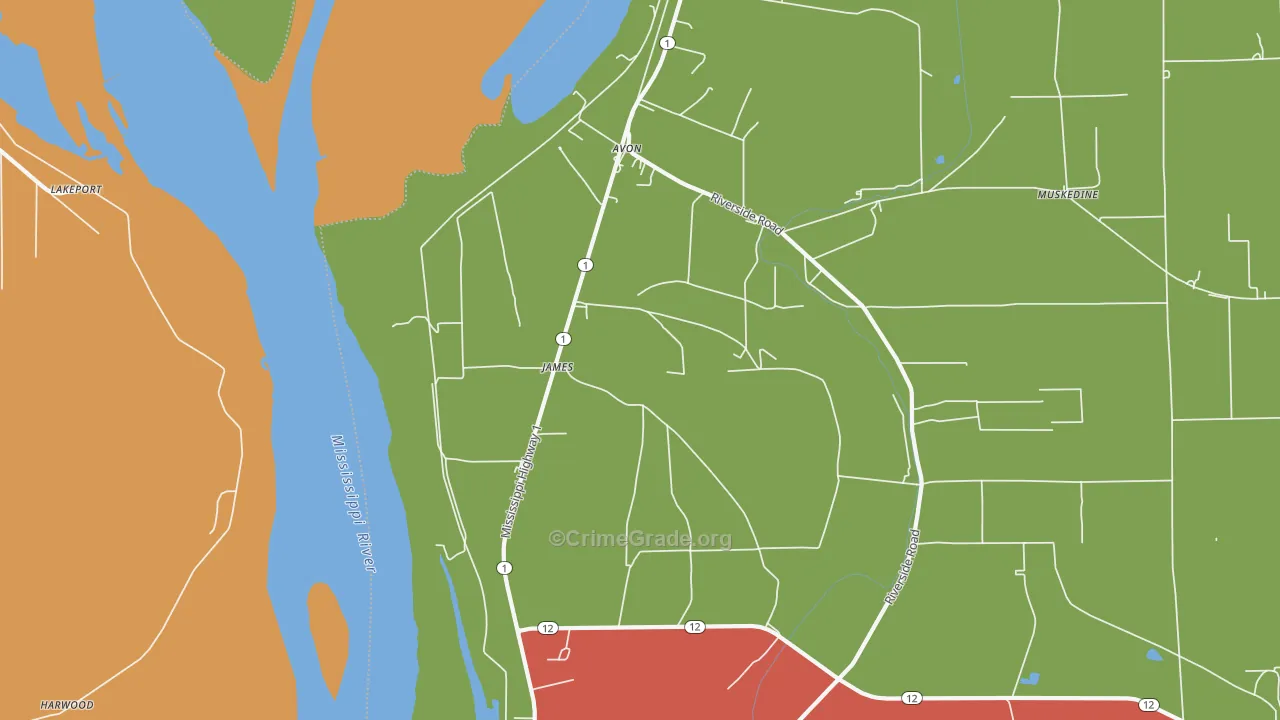 James, MS Map of Arson Rates