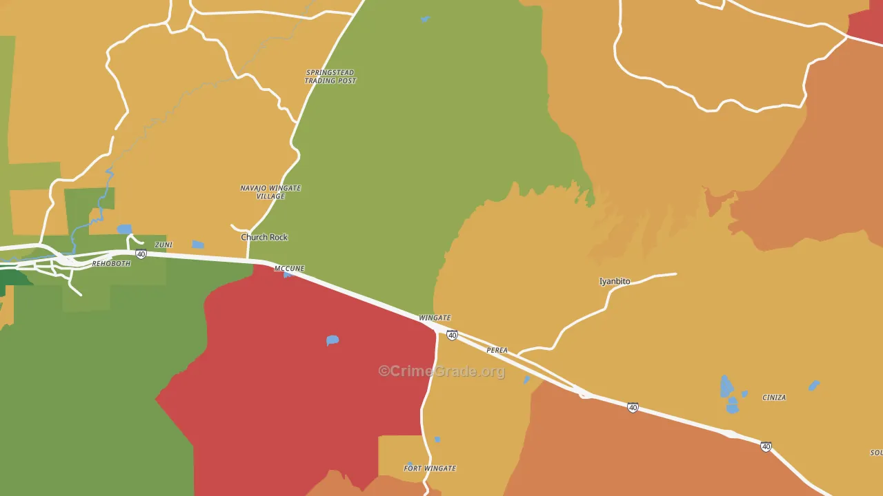 Jamestown, NM Map of Arson Rates