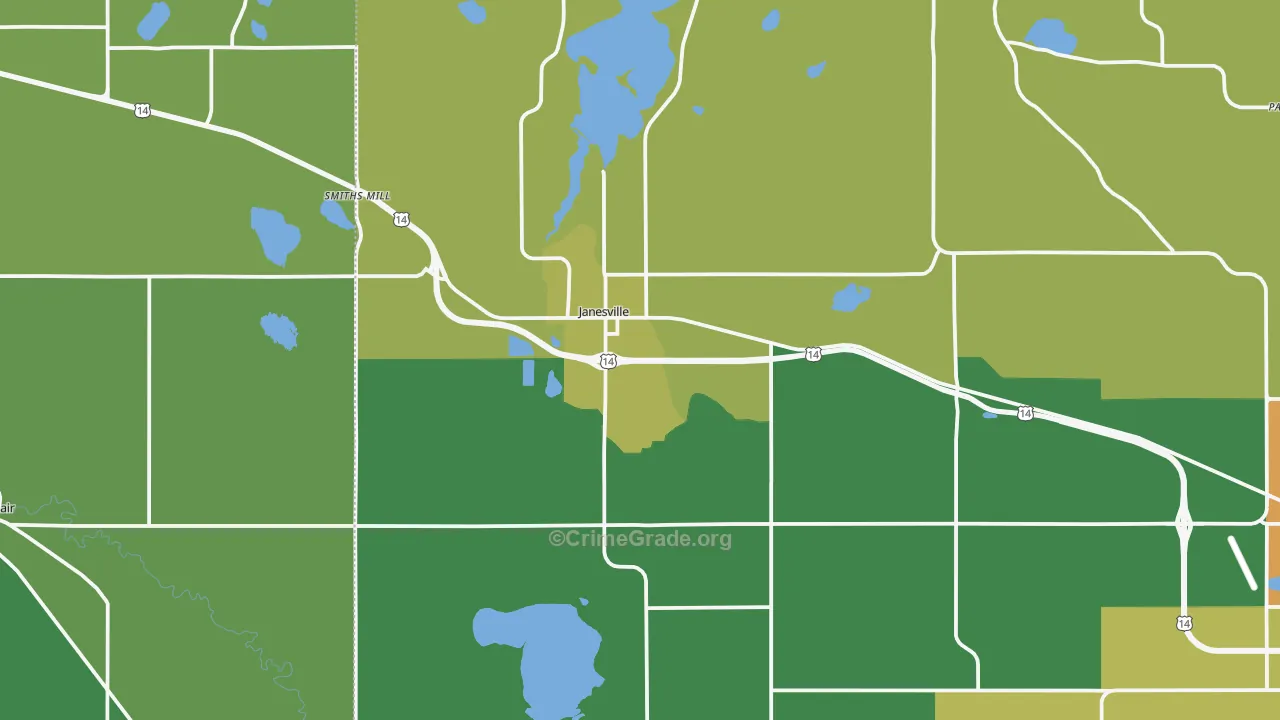 Janesville, MN Map of Arson Rates