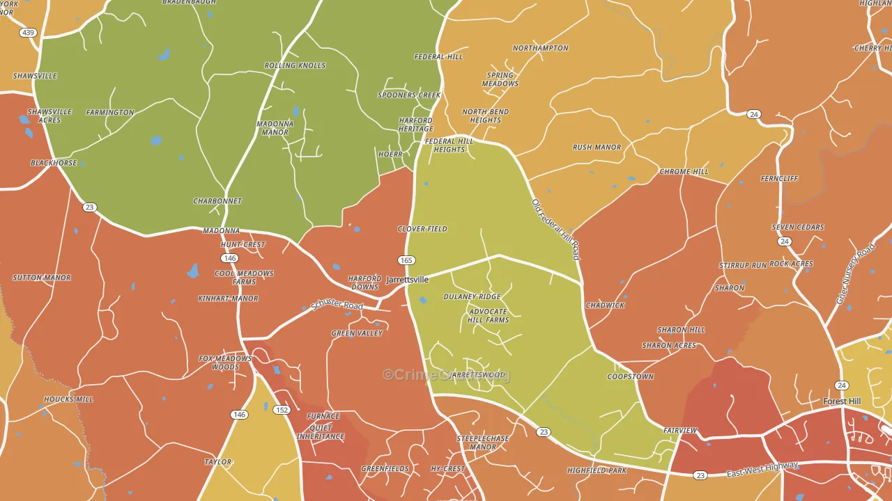 Jarrettsville, MD Map of Arson Rates