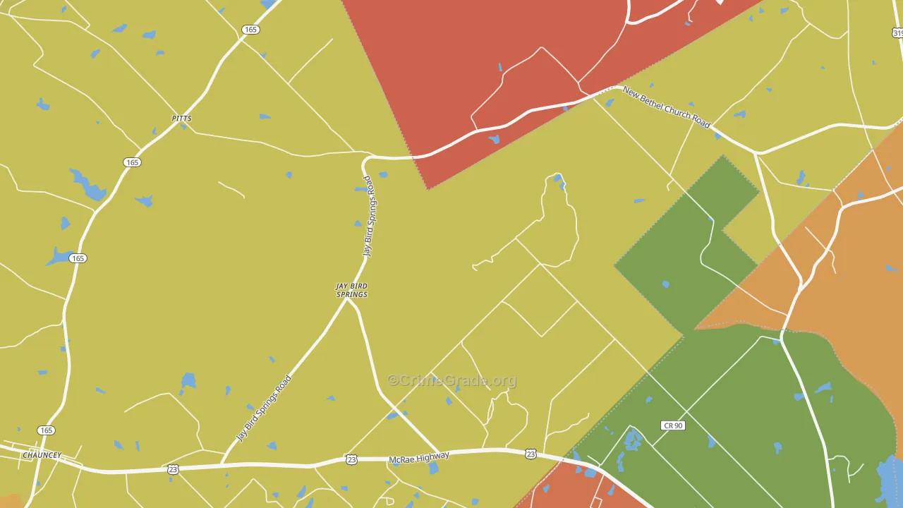 Jay Bird Springs, GA Map of Arson Rates