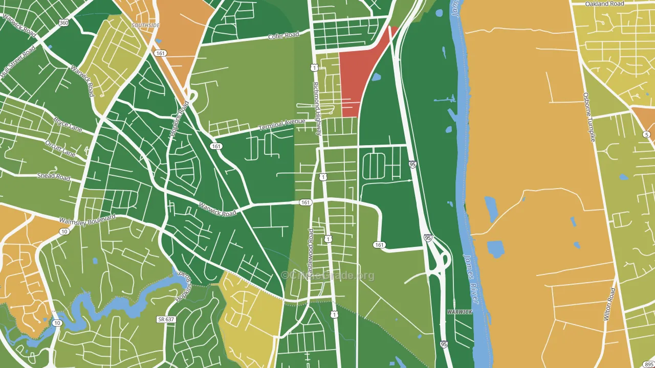 Jeff Davis, Richmond, VA Map of Arson Rates