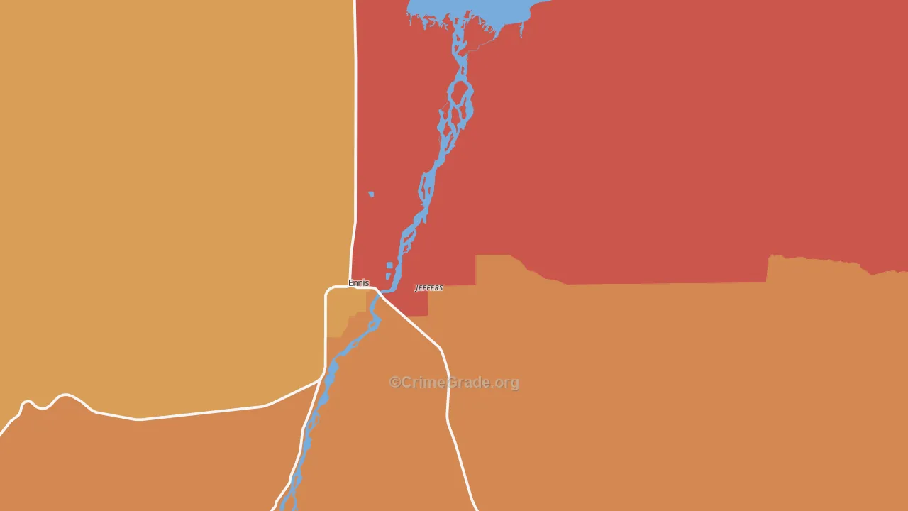 Jeffers, MT Map of Arson Rates