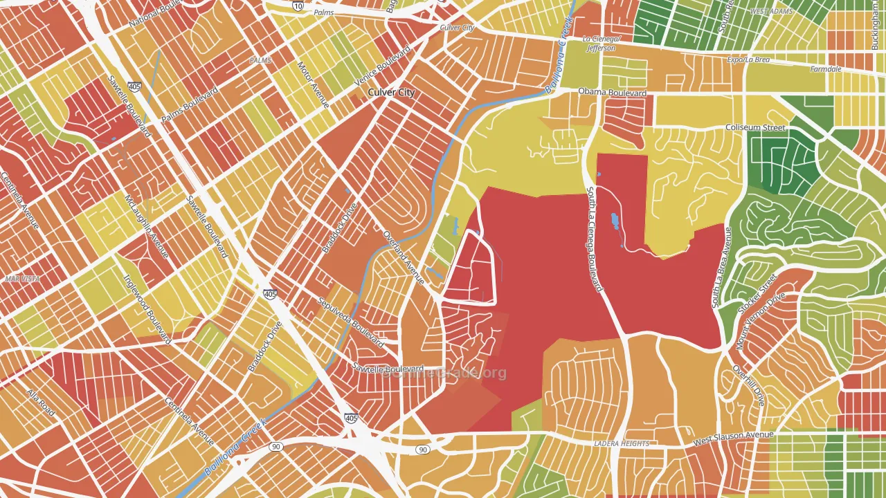Jefferson, Culver City, CA Map of Arson Rates