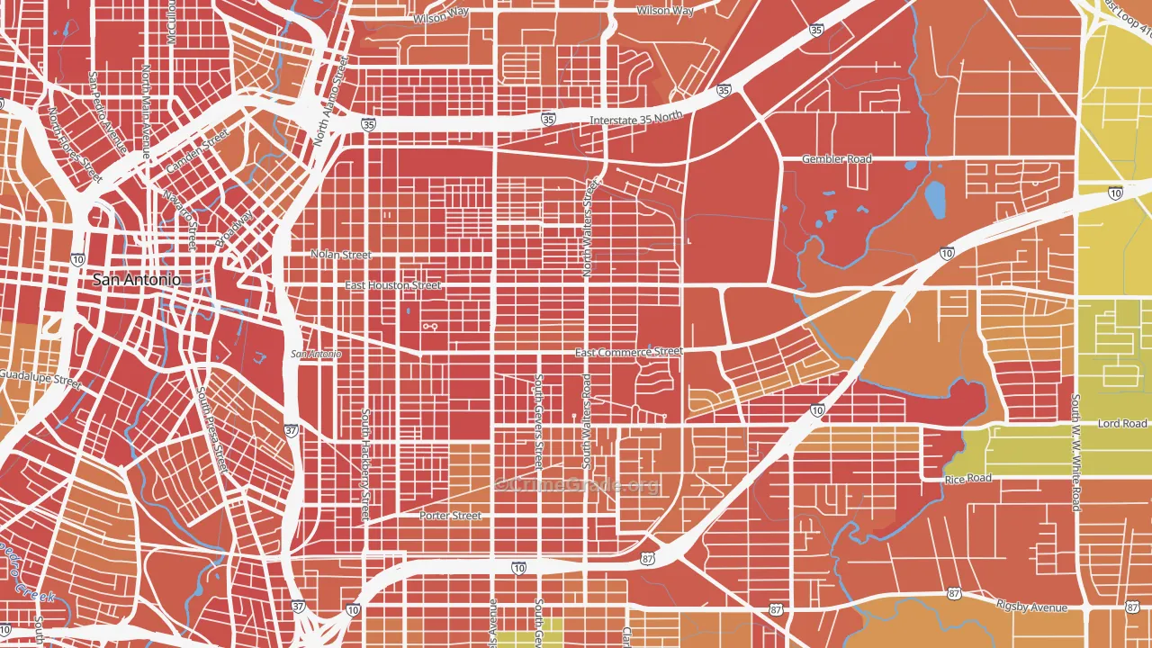 Jefferson Heights, San Antonio, TX Map of Arson Rates