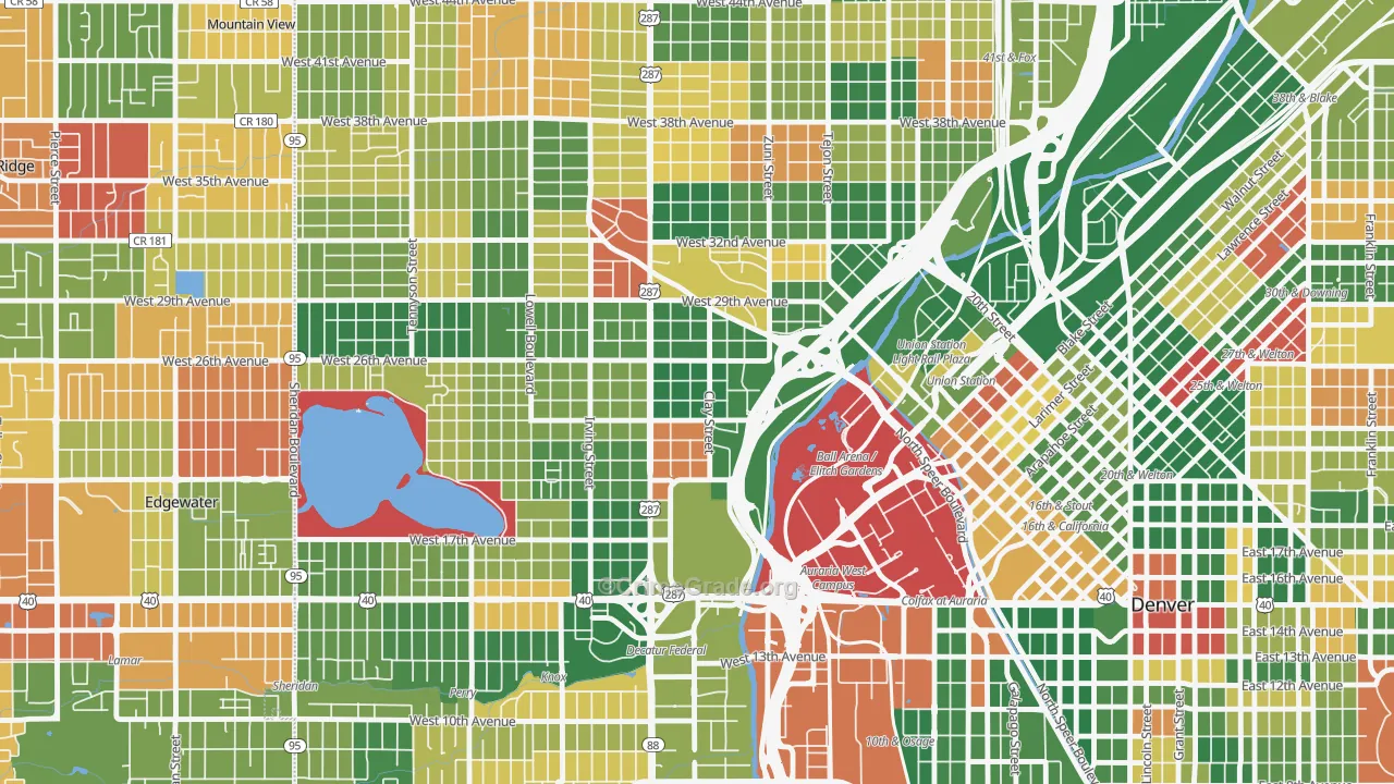 Jefferson Park, Denver, CO Map of Arson Rates