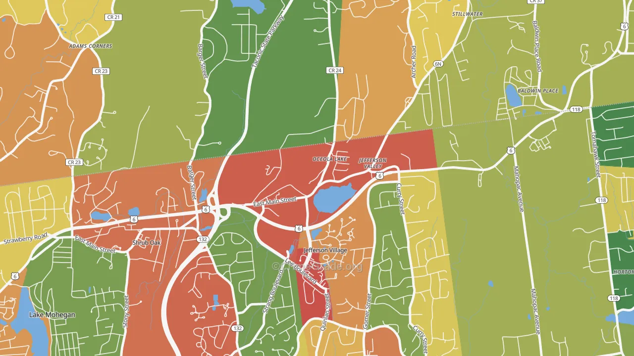 Jefferson Valley, NY Map of Arson Rates