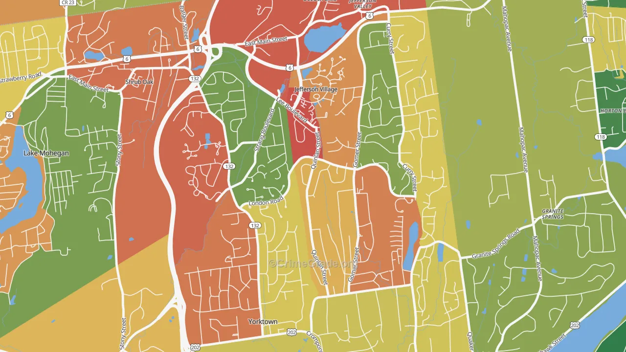 Jefferson Valley-Yorktown, NY Map of Arson Rates