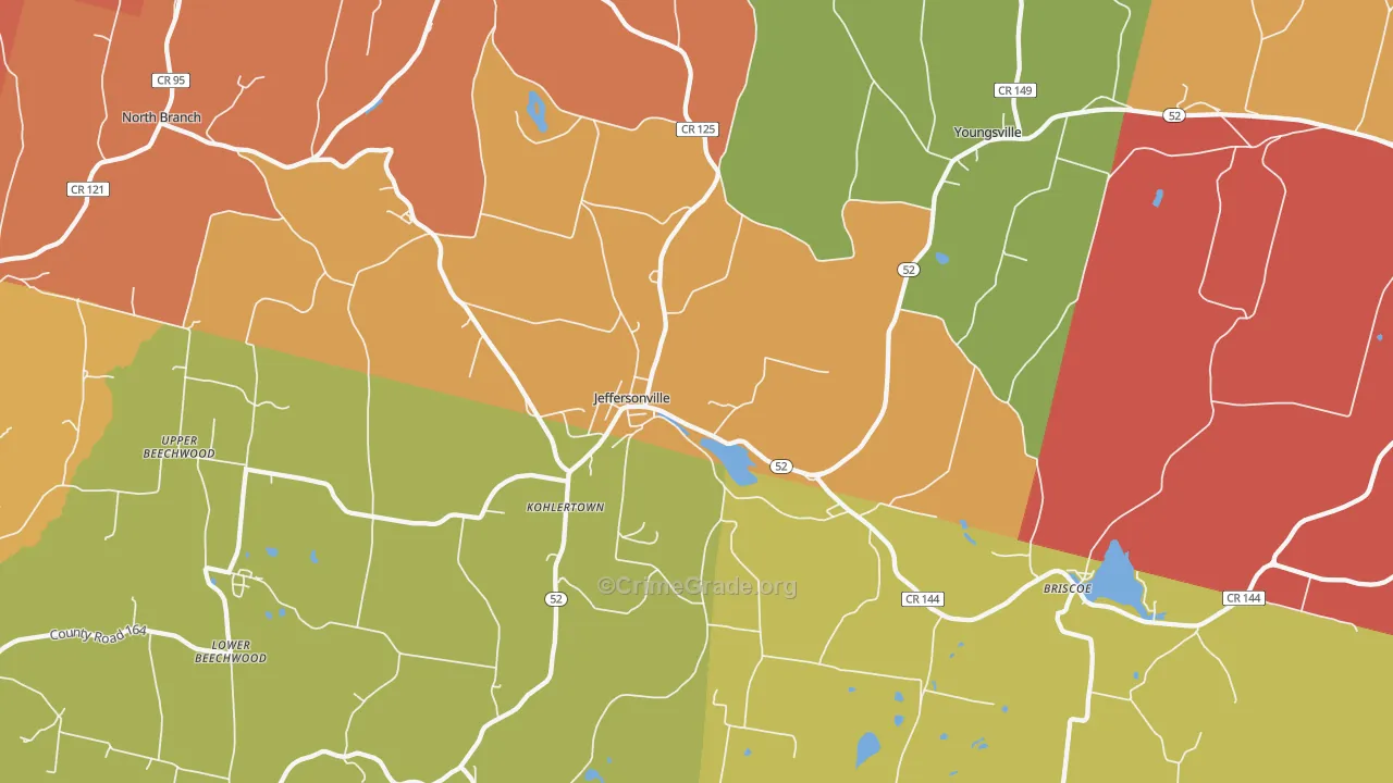 Jeffersonville, NY Map of Arson Rates