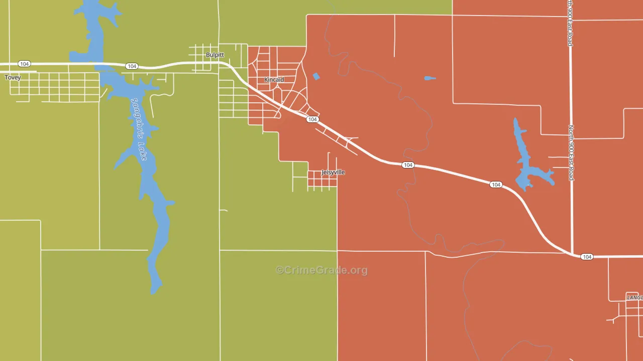 Jeisyville, IL Map of Arson Rates
