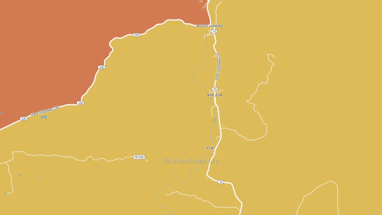 Jelm, WY Map of Arson Rates