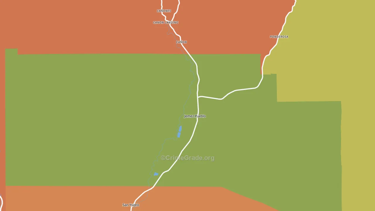 Jemez Pueblo, NM Map of Arson Rates